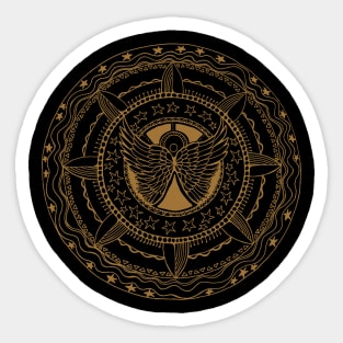 Angel Wings Gold Mandala Sticker